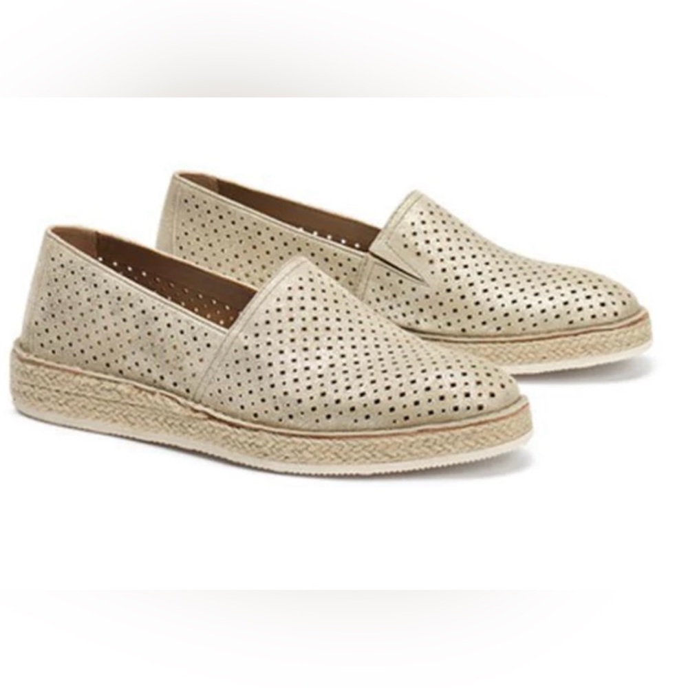 Trask Metallic Bone Leather Espadrilles